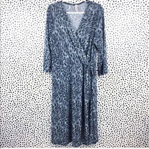 H&H Animal Print Jersey Wrap Dress